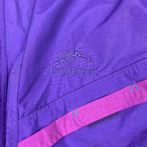 Vintage 90s Helly Hanson Jacket Men's Medium Oversized Purple Pullover Anorak - Picture 6 of 12